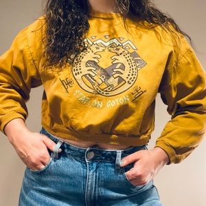 Tribal crop sweater